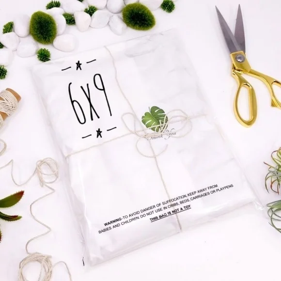 25- 6x9 SUFFOCATION WARNING CLEAR POLY MAILERS - Picture 1 of 4